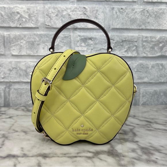 kate spade Handbags - Kate Spade Honeycrisp Apple Quilted Crossbody Bag In Green Multi